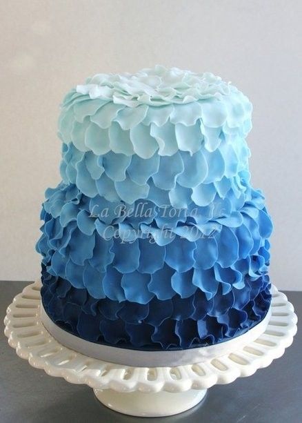 Blue Ombre Wedding Cake