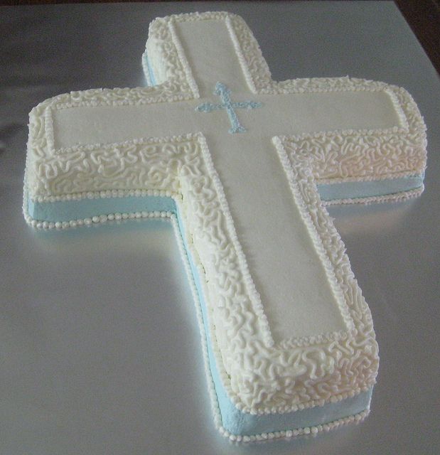 Boy Baptism Cross Cake