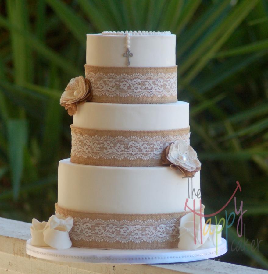 Burlap and Lace Wedding Cake Ideas