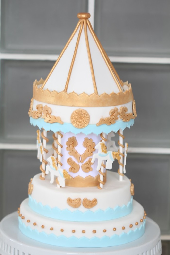 Carousel First Birthday Cake