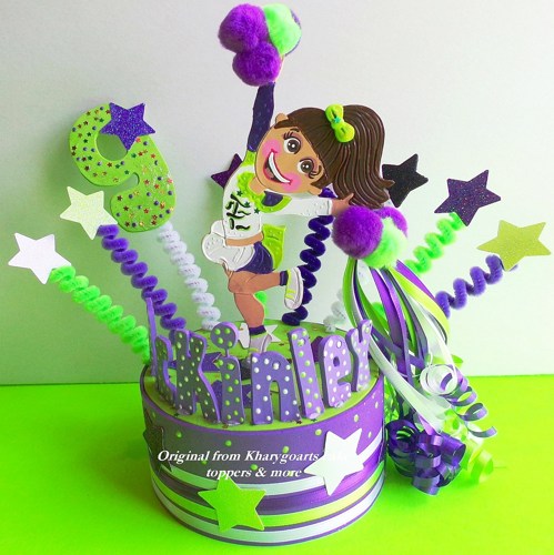 Cheerleader Birthday Cake Topper