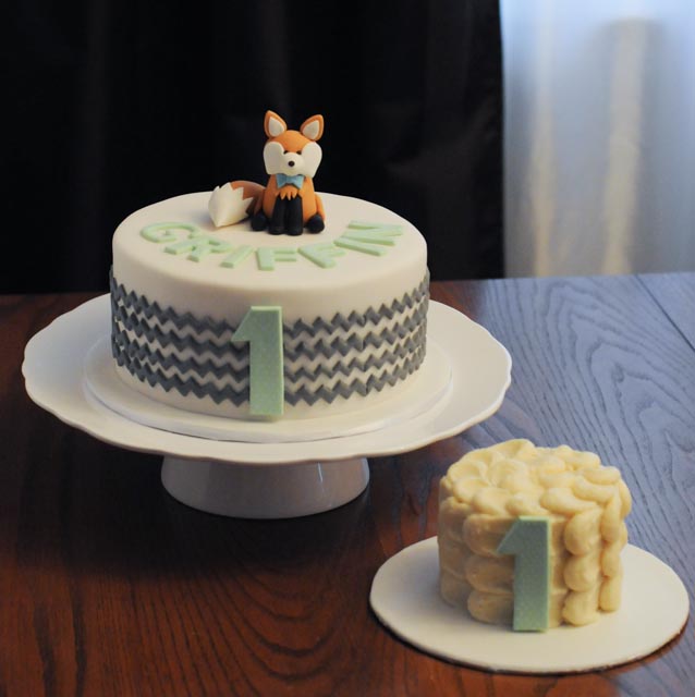 Chevron Birthday Cake Fox