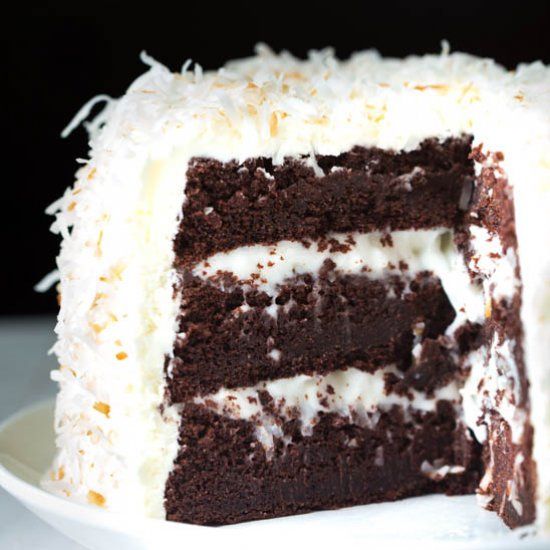 Chocolate Buttercream Frosting with Marshmallow and Coconut Cream Cake