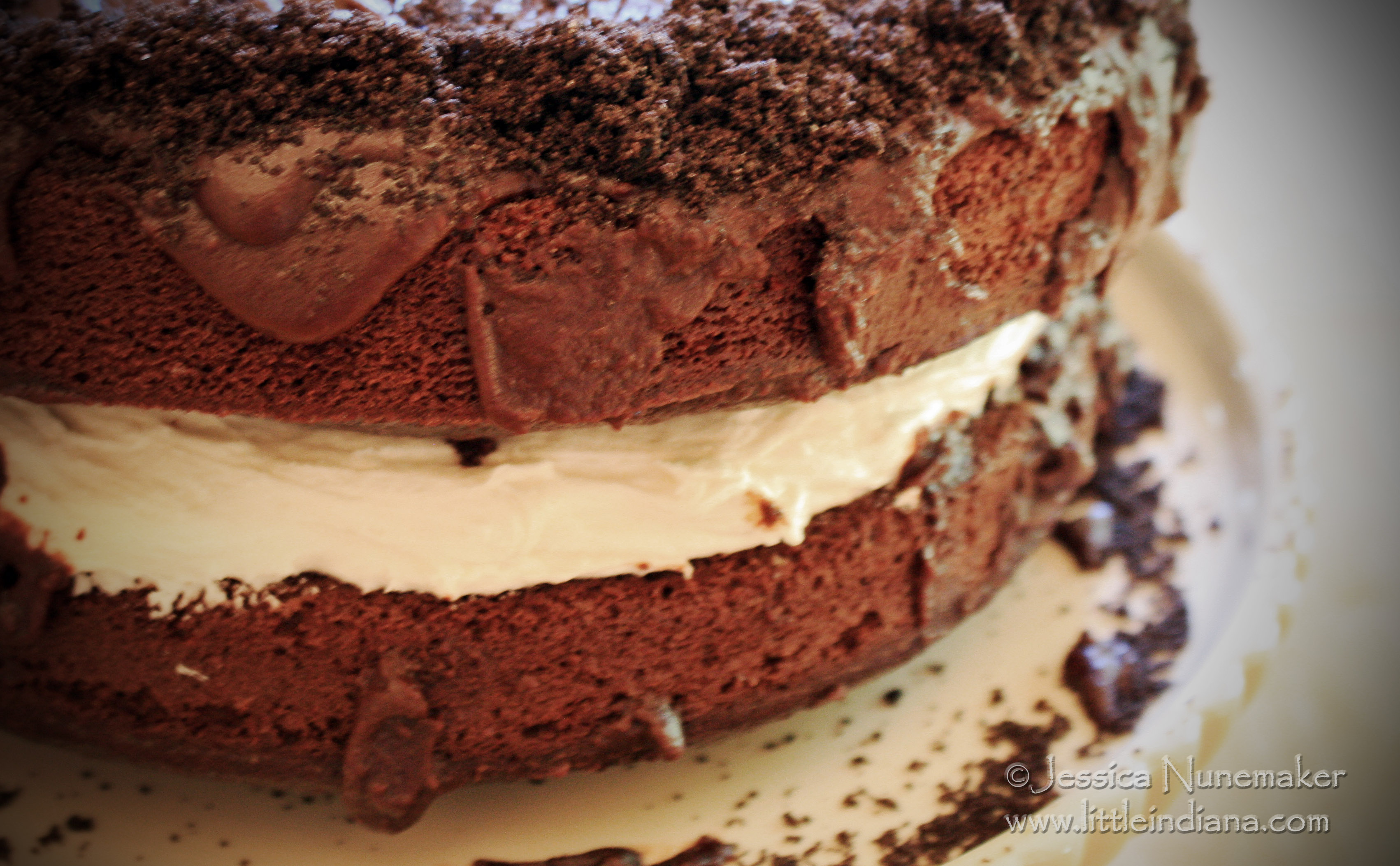 Chocolate Cake with Marshmallow Filling