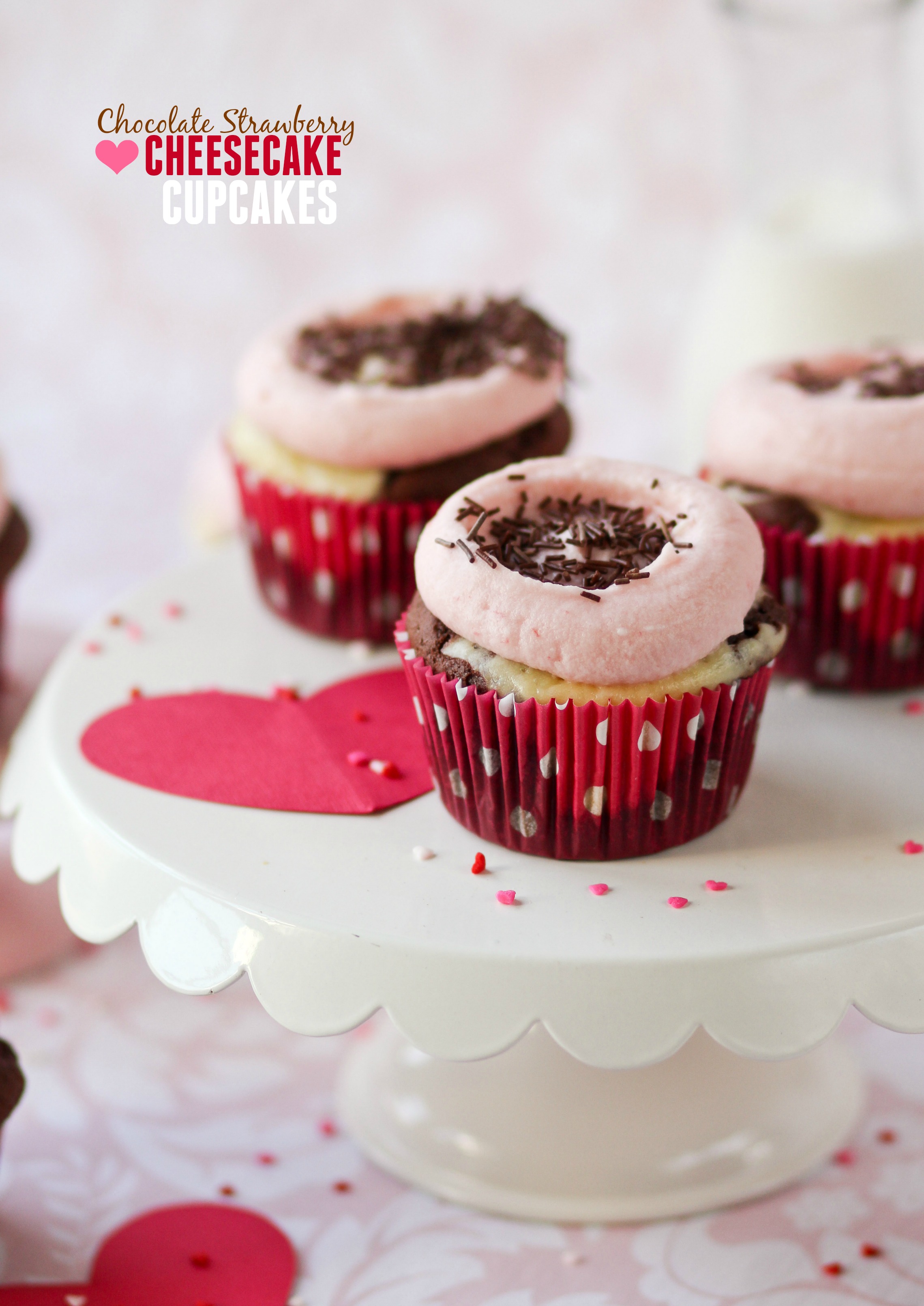 Chocolate Strawberry Cheesecake Cupcakes