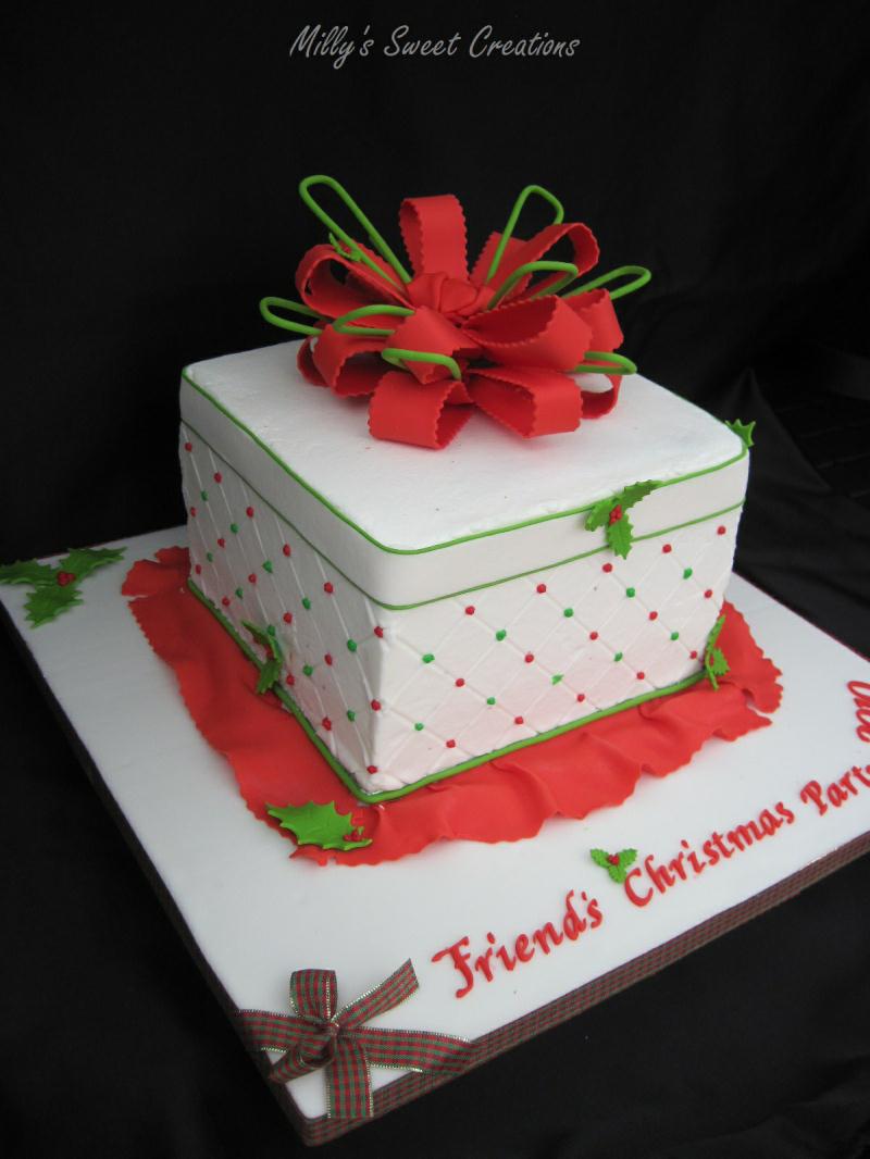 Christmas Gift Box Fondant Cake