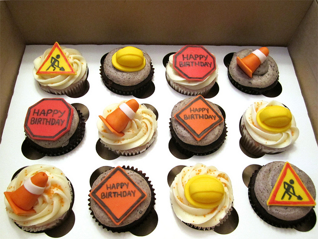 Construction Birthday Cupcakes