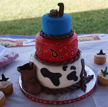 Cowboy Themed Birthday Cake