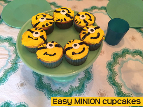 Easy Minion Cupcakes