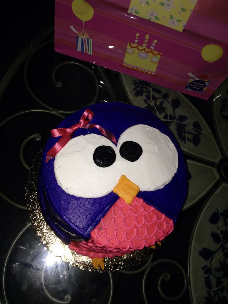 Easy Owl Birthday Cake