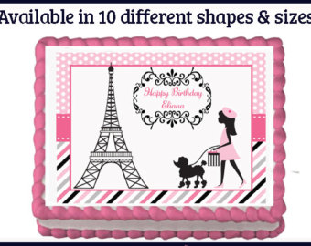 Eiffel Tower Birthday Sheet Cakes