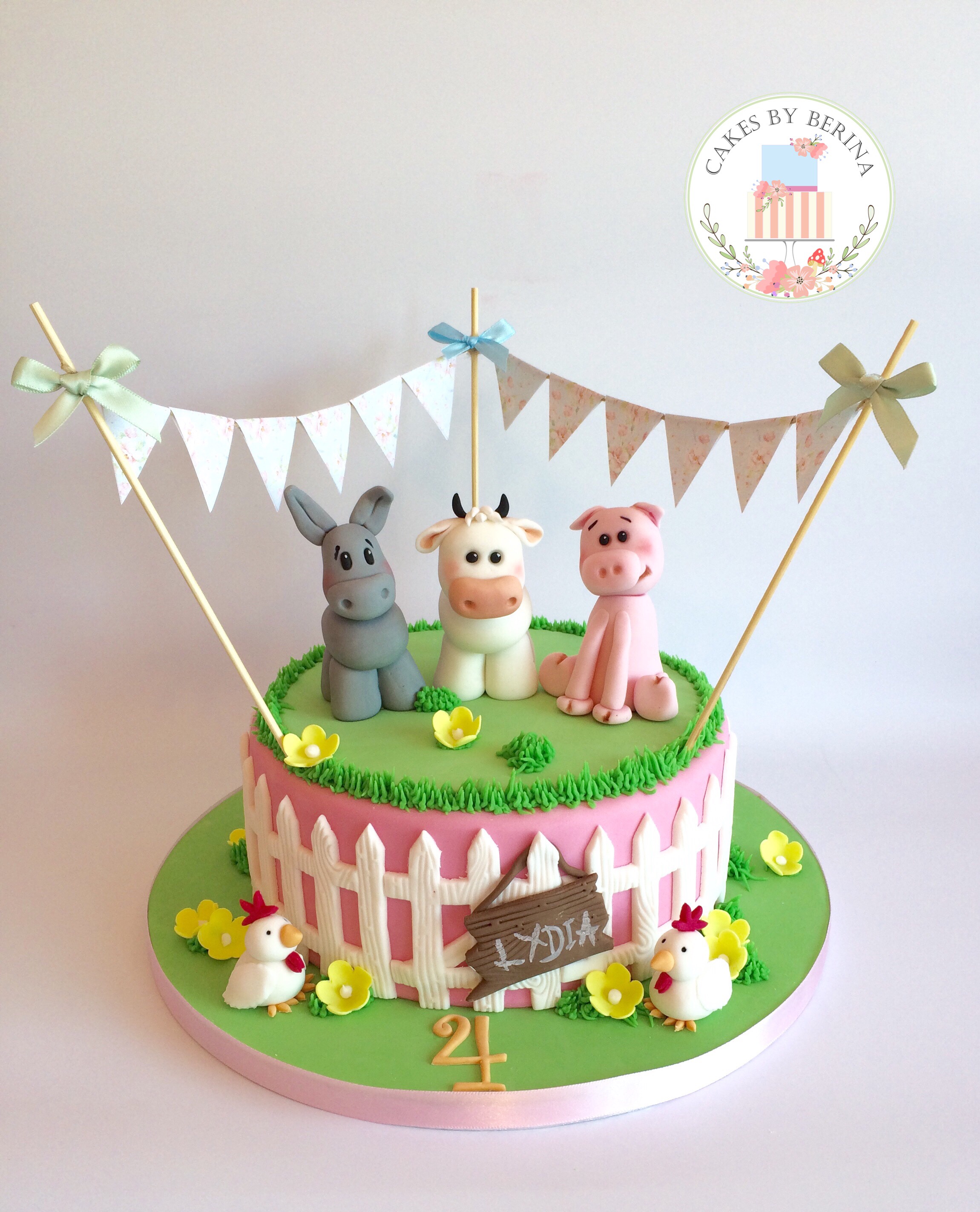 Farm Animals Birthday Cake