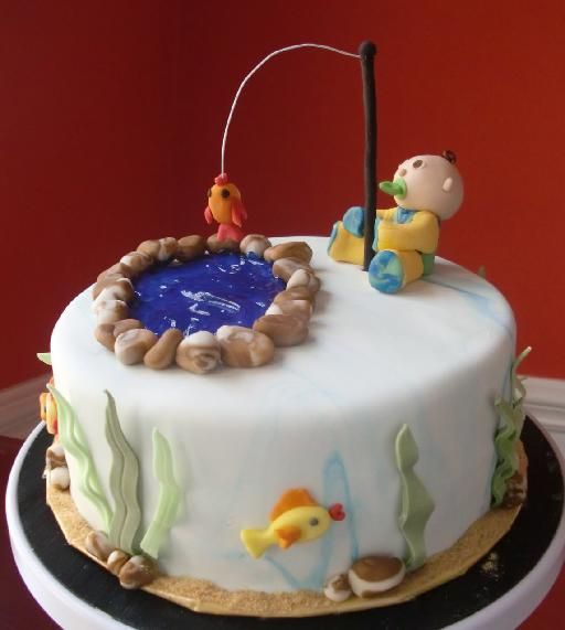 Fishing Baby Shower Cake