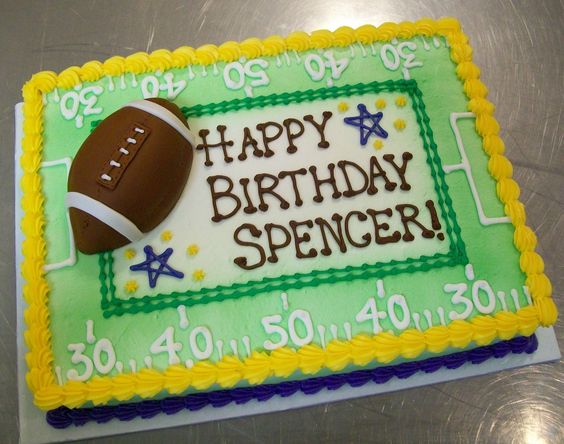 Football Birthday Sheet Cake