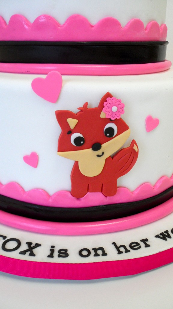 Fox Baby Shower Cake