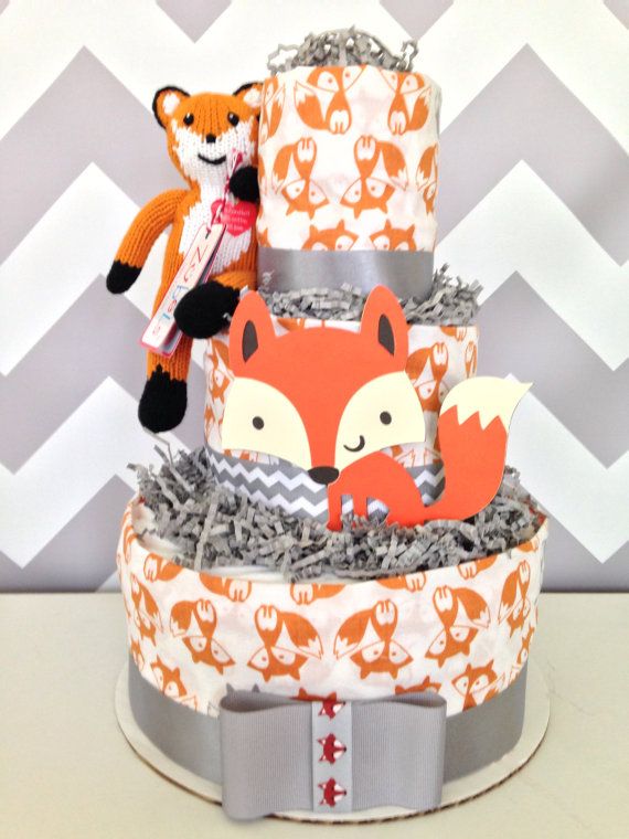 Fox Baby Shower Cake