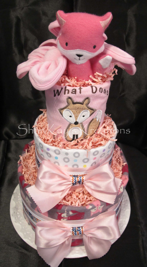 Fox Baby Shower Diaper Cake