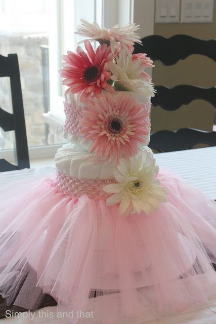 Girl Baby Shower Diaper Cake Ideas