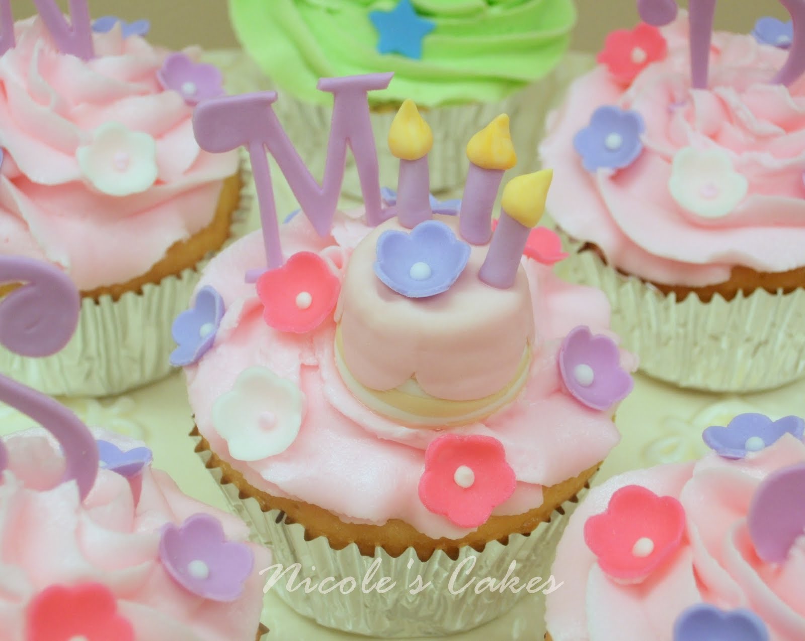 Girls Birthday Cupcake Cake