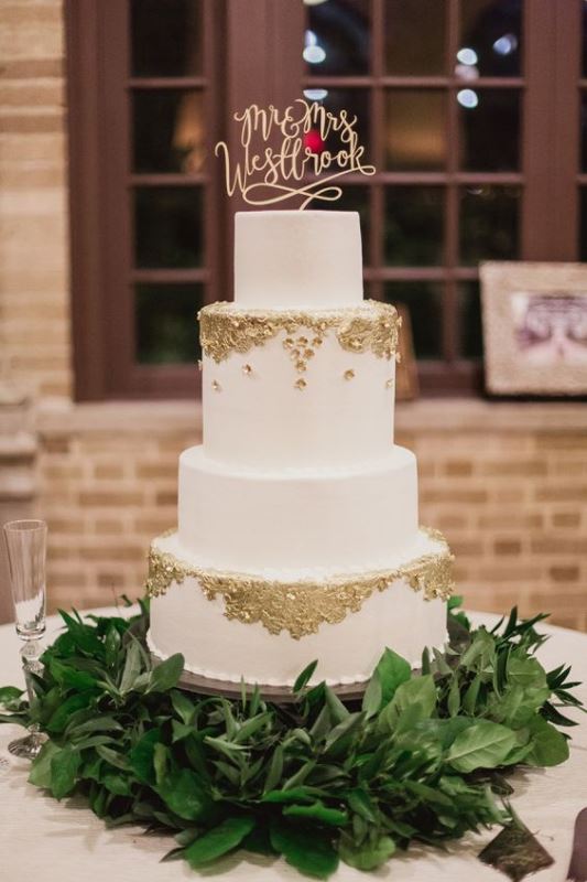 Gold Leaf Wedding Cake