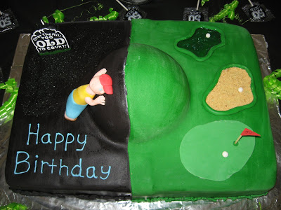 Golf Over the Hill Birthday Cake