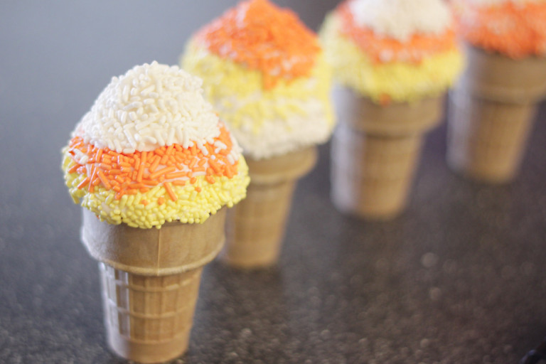 Halloween Cupcakes with Ice Cream Cones