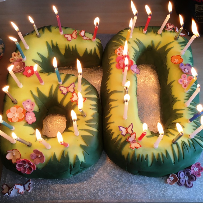 Happy 60th Birthday Cake with Candles