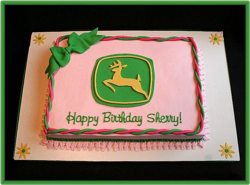 John Deere Pink Birthday Cake