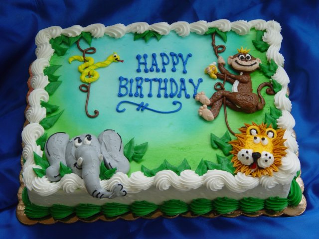 Jungle Theme Birthday Sheet Cake