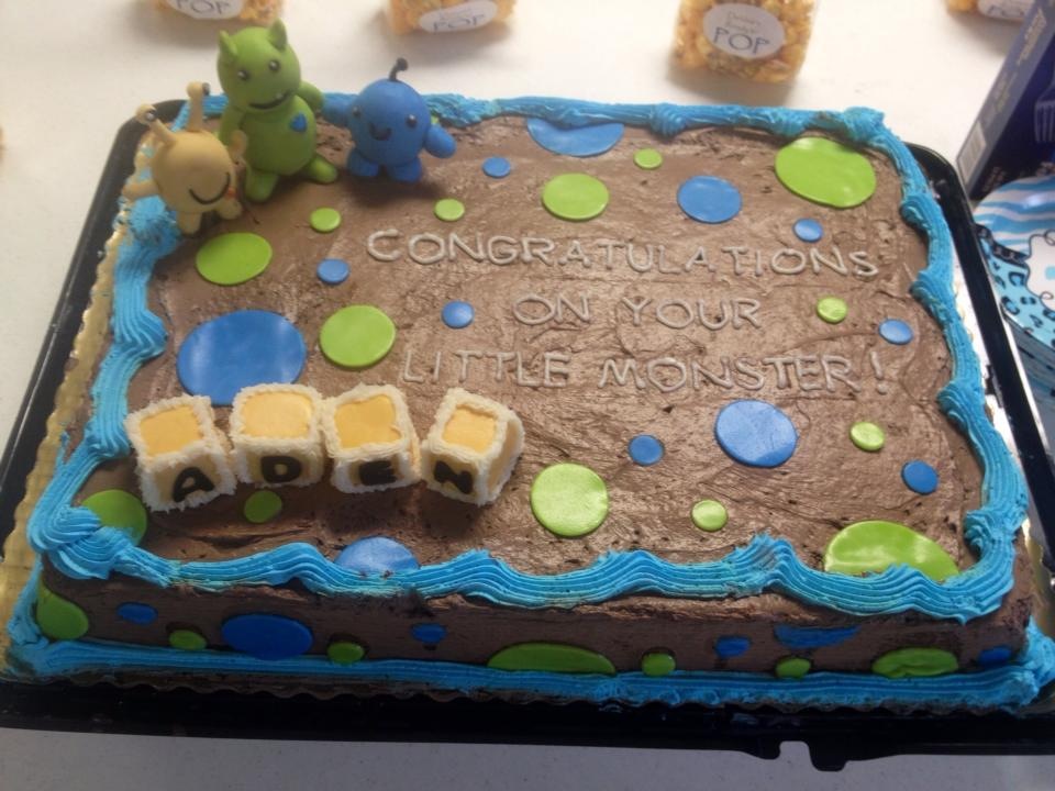 Little Monsters Baby Shower Cake