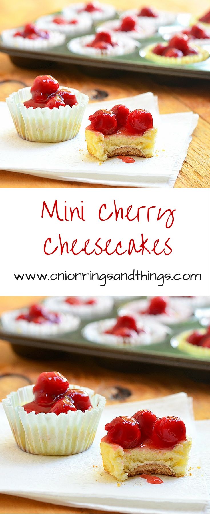 Mini Cherry Cheesecakes with Vanilla Wafers