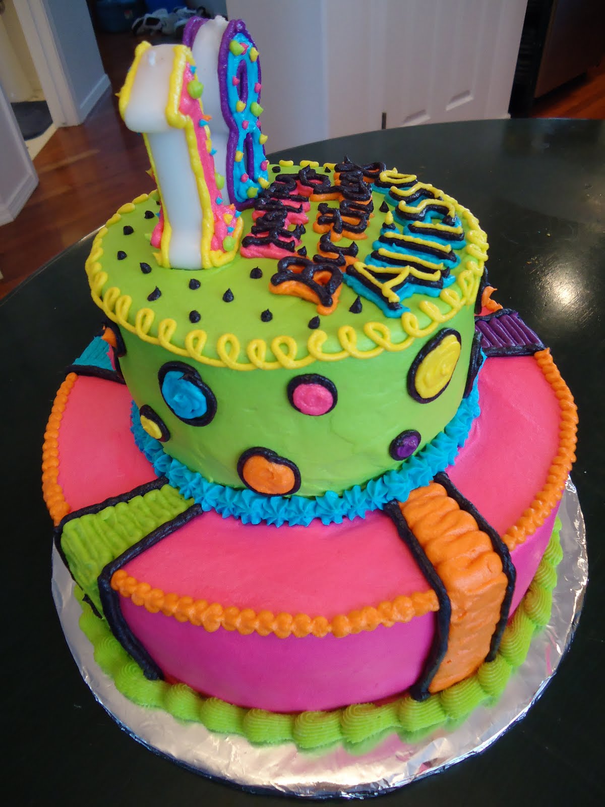 Neon Birthday Cake