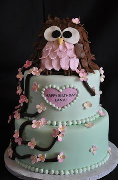 Owl Birthday Cake