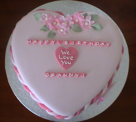 Pink Heart Shaped Birthday Cake