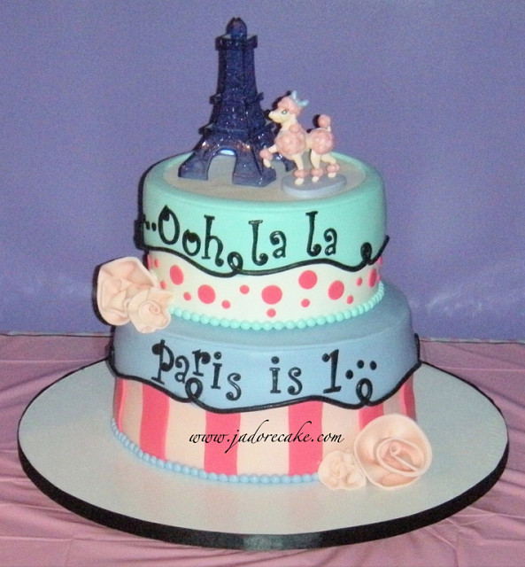 Pink Poodle Paris Cake