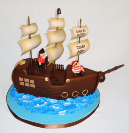 Pirate Ship Boys Birthday Cake