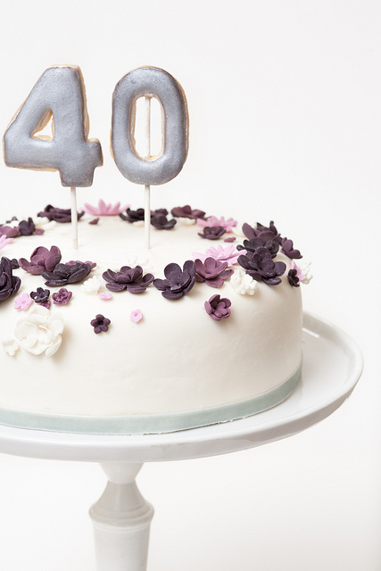 Purple 40th Birthday Cake