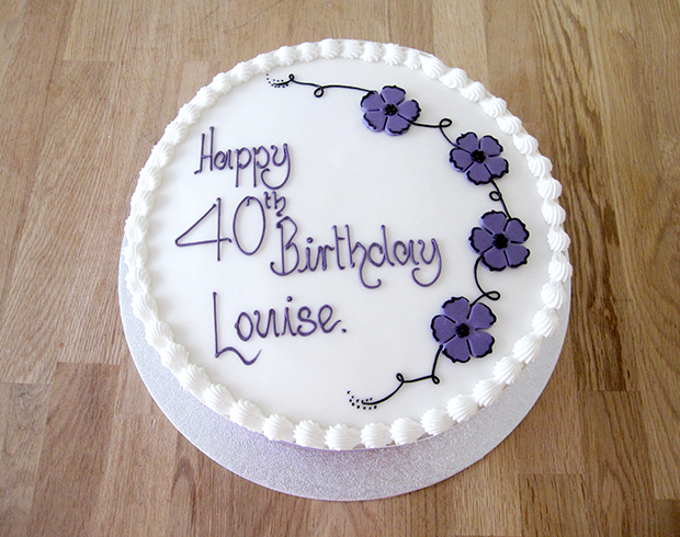 Purple Flower Birthday Cake