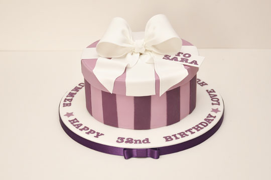 Purple Gift Box Birthday Cake