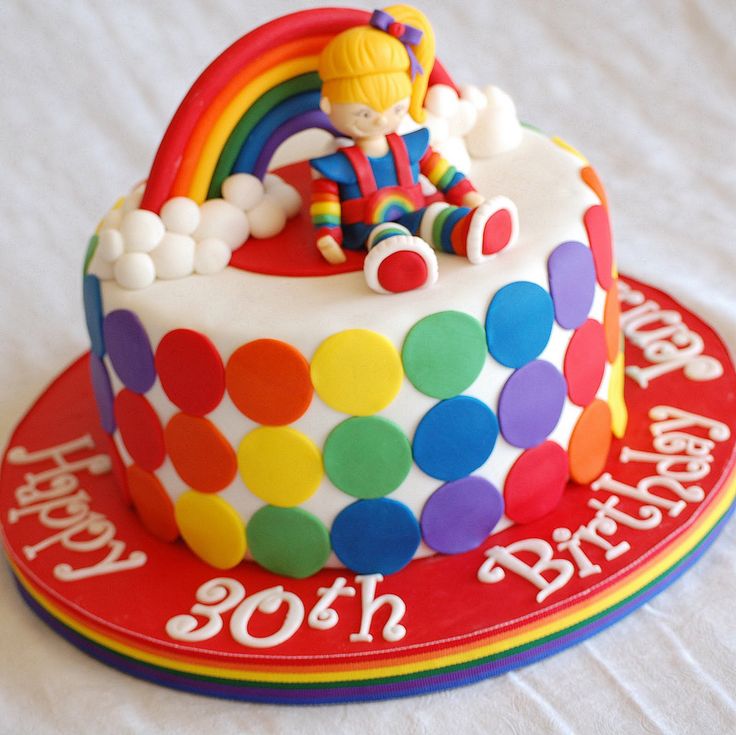 Rainbow Bright Birthday Cake