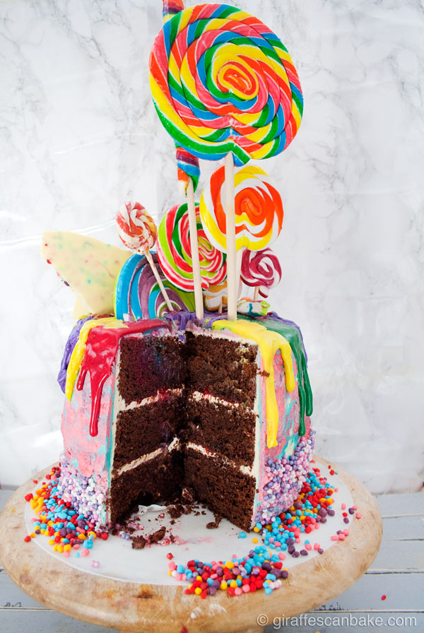 Rainbow Lollipop Birthday Cake