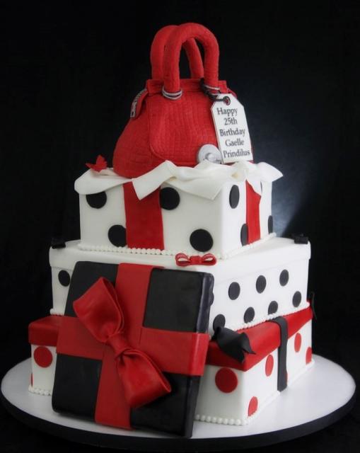 Red Black and White Tier Birthday Cakes