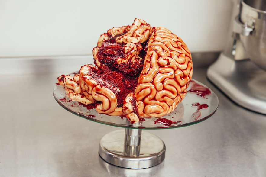 Red Velvet Brain Cake