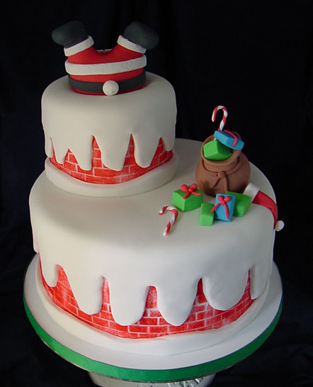 Santa in Chimney Christmas Cake