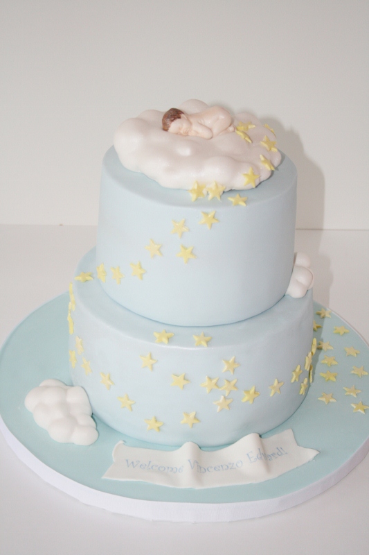 Sleeping On Cloud Baby Shower Cake