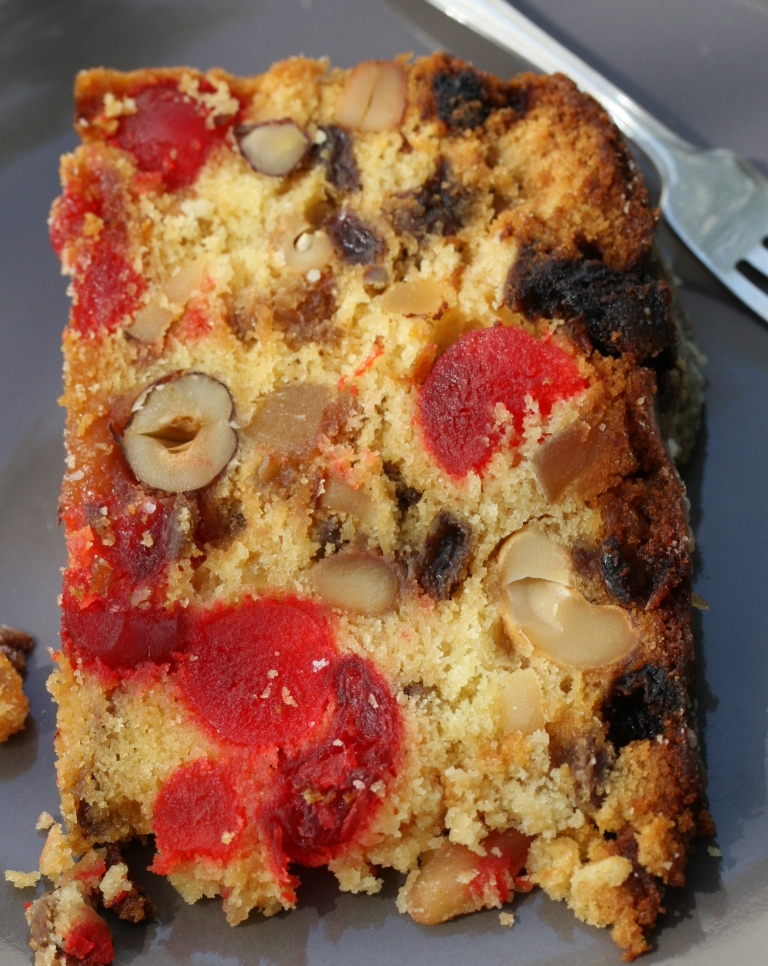 Slice of Cake with Fruit Inside