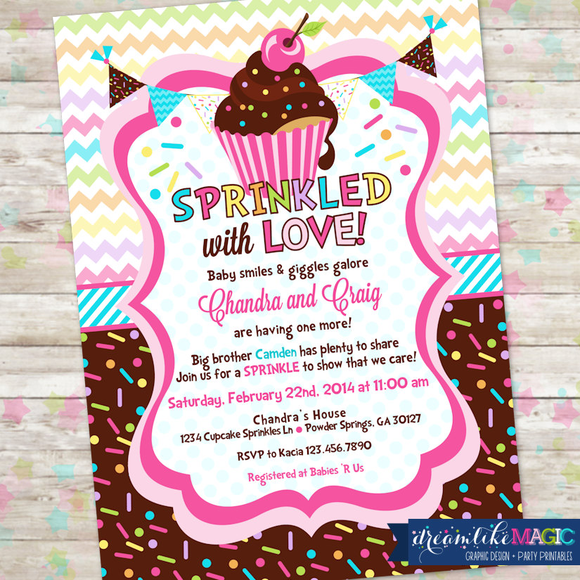 Sprinkle Baby Shower Invitations with Love