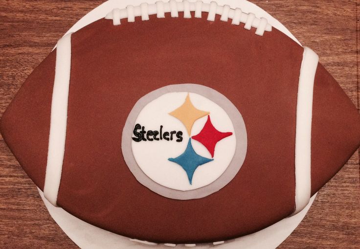 Steelers Football Shaped Cake