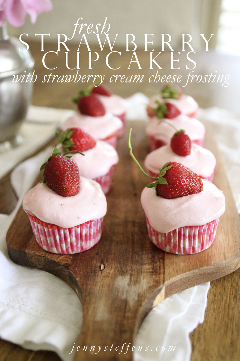 Strawberry Cupcakes with Cream Cheese Frosting