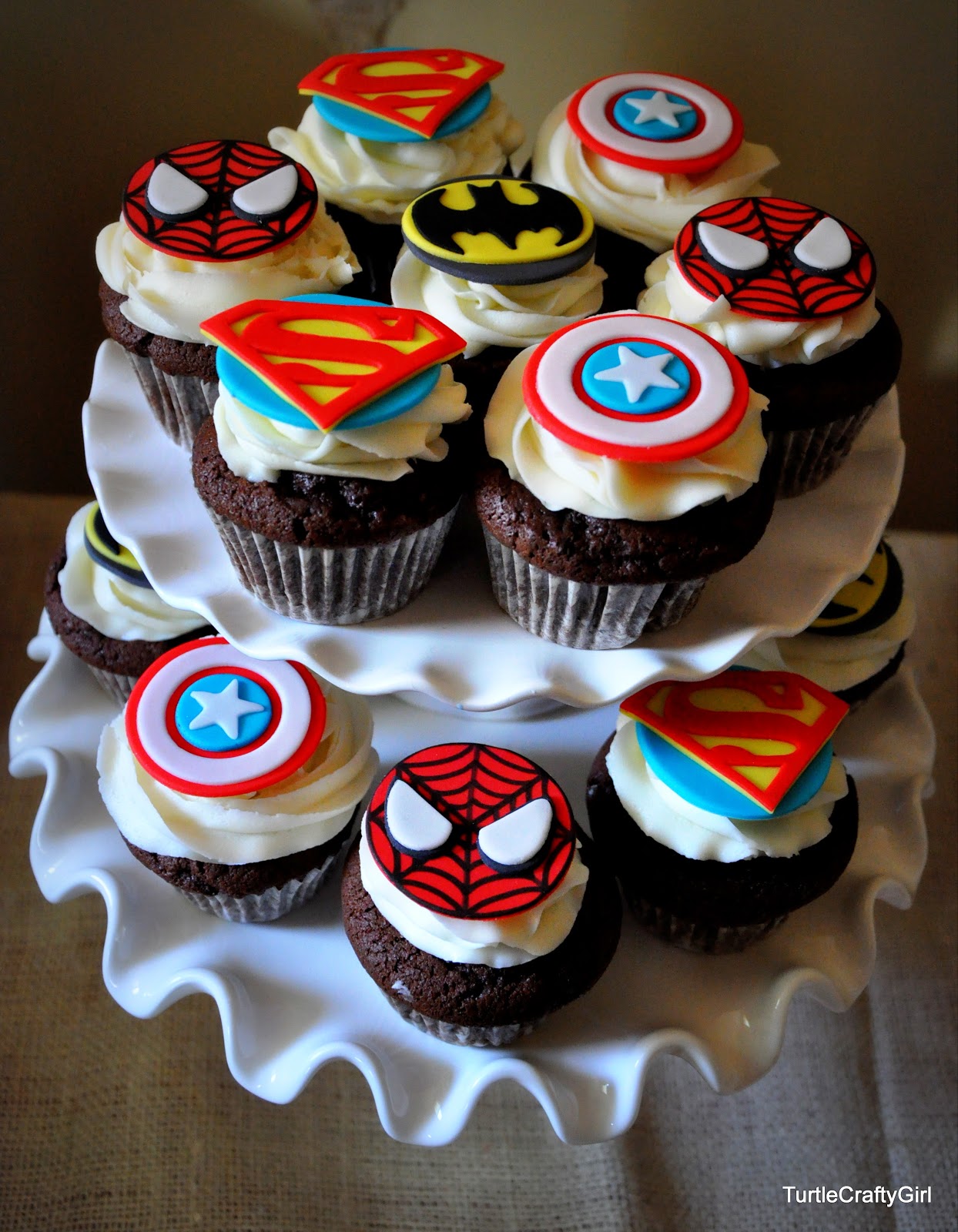 Super Hero Cupcake Birthday Cake